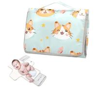 Cambiador reutilizable y lavable con bolsillo para pañuelos, lindo gato y mariposa, cambiador portátil con almohada integrada cambiador de pa?ales para bebes