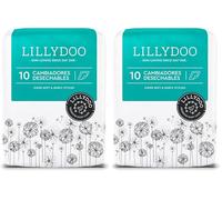 Cambiadores desechables LILLYDOO, delicados con la piel, 60x60 cm, 10 unidades, textura suave, sin perfumes ni lociones, ideales para pieles sensibles, dermatológicamente testados (Paquete de 2)