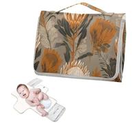 Cambiadores reutilizables con bolsillo de pañuelos, diseño de flores, rey africano, helecho, bronceado, impermeable, para bebé, kit de viaje, cambiador de pa?ales para bebes