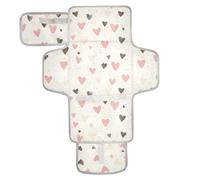 Cambiadores reutilizables con bolsillo para pañuelos, cambiador de pañales de viaje, ligero y plegable, color negro y rosa, encantador amor de San Valentín