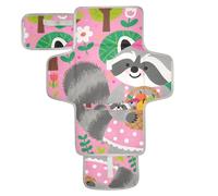 Cambiadores reutilizables de mapache gris de dibujos animados para bebé con bolsillo de pañuelos, cambiador portátil para bebé, ligero y plegable, cambiadores de pa?ales para bebés