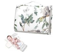 Cambiadores reutilizables para bebé con bolsillo de pañuelos, cambiador de pañales de viaje con almohada integrada, diseño de mariposa koala gris