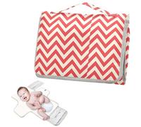Cambiadores reutilizables para bebé con bolsillo para pañuelos, almohadillas para orejas impermeables para bebé, cambio ligero y plegable, ondas en zigzag rojas de feliz Navidad