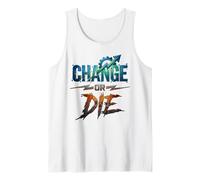 Cambiar o Morir Diseño Motivacional Crecimiento Mentalidad Poder Camiseta sin Mangas