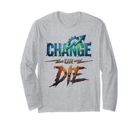 Cambiar o Morir Diseño Motivacional Crecimiento Mentalidad Poder Manga Larga