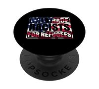Cambiará racistas por refugiados inmigrantes bandera de Estados Unidos Chicano PopSockets PopGrip Adhesivo