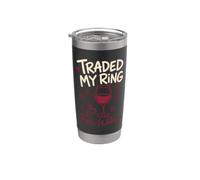 Cambié mi anillo por el divorcio de vino divertido Vaso térmico de acero inoxidable de doble pared