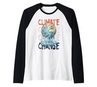 Cambio climático Derretimiento de la Tierra Activismo Oso Camiseta Manga Raglan