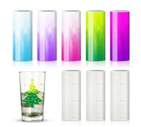 Cambio de color en frío 2025 Nuevo vinilo inteligente permanente para Cricut Joy 5 colores Cambio de color por frío Vinilo adhesivo inteligente permanente con 3 láminas de transferencia 14x30.5cm Set