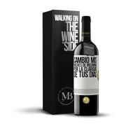 «Cambio mis noches de insomnio por la claridad de tus días» Mensaje en una Botella. Vino Tinto Premium Reserva 12 Meses + Gift Box. Etiqueta Blanca PERSONALIZABLE