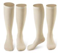 CAMBIVO 2 Pares Medias de Compresión Mujer y Hombre, 20-30mmHg Calcetines Compresion, Compression Socks para Varices, Deporte, Recuperación, Enfermera, Viaje Avion, Running