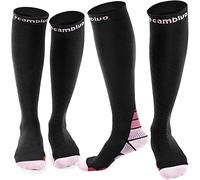CAMBIVO 2 Pares Medias de Compresión Mujer y Hombre, 20-30mmHg Calcetines Compresion, Compression Socks para Varices, Deporte, Recuperación, Enfermera, Viaje Avion, Running
