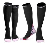 CAMBIVO 2 Pares Medias de Compresión Mujer y Hombre, 20-30mmHg Calcetines Compresion, Compression Socks para Varices, Deporte, Recuperación, Enfermera, Viaje Avion, Running
