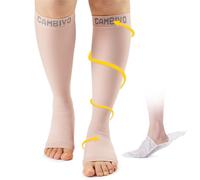 CAMBIVO Medias de Compresión con Punta Abierta, Calcetines Compresion Mujer Hombres, Medias Compresion Clase 2, Compression Socks 20-30 mmHg para Varices, Circulacion Piernas, Enfermera, Running
