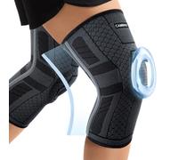 CAMBIVO Rodilleras Menisco y Ligamento 2 Pcs, Rodillera Rotuliana Compresion con Estabilizadores Laterales de PMMA y Almohadilla de Rótula para Dolor Rodilla Artrosis, Artritis, A ym, Running