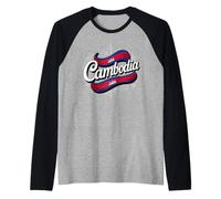 Cambodia Flag Angkor Wat Khmer Heritage Travel Camiseta Manga Raglan