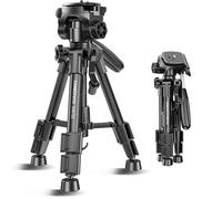 CAMBOFOTO 62 cm Trípode Ligero de Mesa, Trípode Mini para Cámara con Cabezal 3D y Nivel de Burbuja Integrado, Compatible con SLR/DSLR, con Bolsa Portátil, Adecuado para Transportar y Viajar