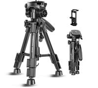 CAMBOFOTO Trípode de Mesa de 62 cm con Clip para iPad, Soporte de Tornillo de 1/4 para cámara