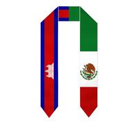 Camboya Camboyano México Mexicano Mex Bandera Graduación Estola/Chale/Bufanda/Banda Estudiante en el Extranjero Estudiantes de Estudios Internacionales 2026/2026 Chales Graduados Unisex Adulto
