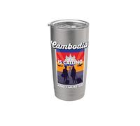 Camboya está llamando y debo viajar Camboya Vaso térmico de acero inoxidable de doble pared