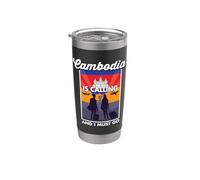 Camboya está llamando y debo viajar Camboya Vaso térmico de acero inoxidable de doble pared