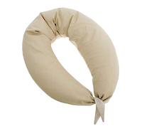 Cambrass-cojín Lactancia bebé en Forma de Media Luna-Almohada para Embarazadas-Almohada de Lactancia con Relleno de microperlas Que proporcionan un Mejor Descanso y Relax-Vichy Beige 80x185x16 cm