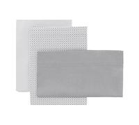 Cambrass - Juego 3 Piezas sábanas de Cuna - Bajera, encimera y Funda Almohada - 100% algodón - Essentia Gris 120x180x1 cm