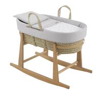Cambrass-moisés para bebé con Soporte de Madera-capazo de Palma para los Primeros Meses del bebé-moisés de Mimbre con Asas para facilitar su traslado - Ardi Gris/Natural 39x80x25 Cm