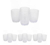 Cambridge CM07654EU7 Fete Vasos con diseño de diamante, juego de 4 piezas, vasos de plástico sin BPA para exteriores, fiestas, casas de vacaciones, pícnics, aptos para uso infantil, transparentes
