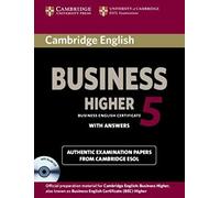 Cambridge English Business 5 Higher Self-study Pack (Student's Book with Answers and Audio CD): Examination Papers with Answers