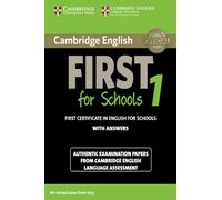 Cambridge English First for Schools 1 for Revised Exam from 2015 Student's Book with Answers