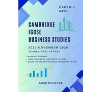 Cambridge IGCSE Business Studies (0450) Paper 1: Past Papers Practice Book (IGCSE and O Level Past Papers)