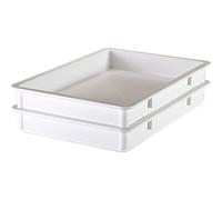 Cambro Polypropylene Pizza Dough Boxes, 3 Deep, 6PK White DB18263P-148 by