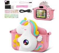 CAMCLID Camara Fotos Infantil, 2,0 Pulgadas Camara de Fotos para Niños, 1080P Selfie Cámara Digital para Niños con Tarjeta de 32 GB, Niños y Niñas de 3-12 Años (Rosa)