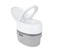 Camco 41544 - Inodoro portátil de Viaje Premium con Tres Codo de Descarga direccional y Giratorio (5.3 galones, Embalaje sin frustración)