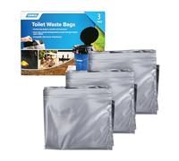 Camco 41547 Paquete de 3 bolsas de residuos higiénicos, diseño duradero de doble bolsa a prueba de fugas, bolsa interior que gelifica cualquier líquido, ideal para acampada, senderismo, caza y más