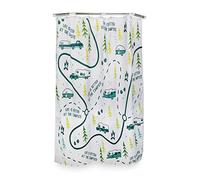 Camco 53245 Life is Better at The Campsite - Cortina de Ducha de tamaño RV, diseño de Mapa, tamaño para Adaptarse a la mayoría de duchas de Autocaravana, Incluye (12) Anillos de plástico