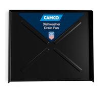 Camco Bandeja de Drenaje para lavavajillas, Protege Suelos, armarios, Paredes y Cuenta con Apertura Frontal para una fácil detección de Fugas, Hecha de polímero Resistente, Negro, 23-5/8 x 20-1/2