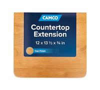 Camco Extensión de encimera de Roble Accent para Caravana/Caravana, diseñada con Roble, Cuenta con Acabado Brillante no tóxico y bisagra de Piano de Metal para un fácil Plegado, Mide 12 x 13.5 x .75