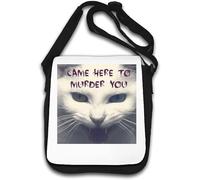 Came Here to Murder You Feral Cat Art - Bolso de hombro, color blanco, White, Talla única