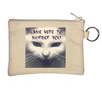 Came Here to Murder You Feral Cat Art - Llavero, monedero, color beige, beige, Talla única