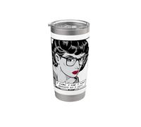 Came I Saw I had Anxiety So I Left Pop Art Girl Quote Vaso térmico de acero inoxidable de doble pared