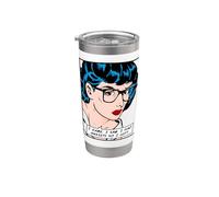 Came I Saw I had Anxiety So I Left Pop Art Girl Quote Vaso térmico de acero inoxidable de doble pared