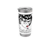 Came I Saw I had Anxiety So I Left Pop Art Girl Quote Vaso térmico de acero inoxidable de doble pared