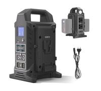 Came-TV Cargador de batería de Montaje en V Dual, el Primer Cargador de batería 3 en 1 con Bloqueo & V Dual e inversor de Corriente CA y regleta de alimentación con D-Tap/Salida CC/Puertos USB/PD65W