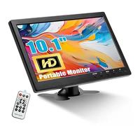 CAMECHO 10,1" Monitor portatile HD 1024 * 600 Display Monitor CCTV Altoparlante integrato con connettore HDMI-VGA-AV-BNC Compatibile con PC, DVD, TV, telecamera di sorveglianza Telecamera posteriore
