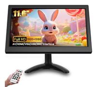 CAMECHO 11,6 Pulgadas Monitor portatile HD 1080P Display CCTV Monitor integrato con altoparlante con connessione HDMI VGA AV BNC Compatibile con PC, DVD, TV, telecamera di sorveglianza