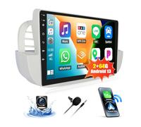 CAMECHO 2+64G 9" Autoradio con Pantalla Táctil HD para Fiat 500 2007-2015, Android 13 Wireless Carplay Android Auto Bluetooth Radio con GPS Navi WiFi Mirror Link FM/RDS +Cámara Trasera Canbus