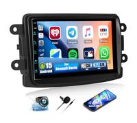 CAMECHO 2+64GB Android 15 Autoradio 7 Pulgadas para Dacia Dokker Logan Duster Sandero Lodgy Spring con CarPlay Inalámbrico Android Auto GPS, Bluetooth, Wi-Fi RDS FM y Cámara Trasera, Pantalla Táctil
