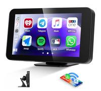 CAMECHO [2025] Navegador con Carplay Inalámbrico Android Auto, 4,7 Pulgadas Pantalla Táctil HD con Doble Bluetooth, Ecualizador de Sonido, Transmisor FM, Airplay, Android Cast y Ranura AV-In Tipo C